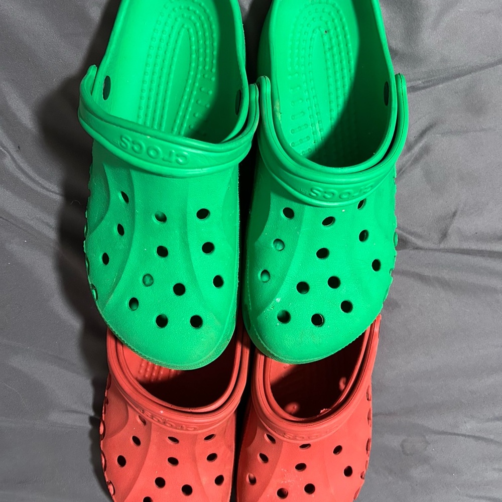 CROCS Water Shoes - Vibrant Green and Red